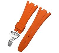 QSYJCCXD 27mm 28 mm Canda di guardia in gomma fluida per Audemars Ap Piguet Royal Oak Offshore Soft FKM Silicone Orologio Bracciale da uomo