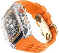 QSYJCCXD 49 mm 45 mm 44 mm Kit Mod Band Band Band Band Band ， per Ultra 2 8/7/6/5/4/Serie SE ， UOMINI DONNE RM Clear Watch Case Sport Sostituzione del cinturino traspirante