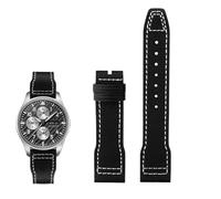 QSYJCCXD Alta Densità Nylon pelle bovina Per IWC Mark Pilot Prince Bertolo Portogallo Fibbia pieghevole cinturino 20 21mm Bracciale da uomo Nylon vacchetta cinturino in pelle, 20mm