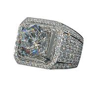 QSYJCCXD Anelli da donna, donna Accessori per gioielli di moda di lusso di lusso Brilliant Natural White Sapphire di San Valentino Regali per la moglie Wife Occasione speciale