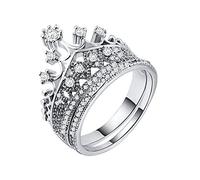 QSYJCCXD Anelli di gioielli per donne femminili, anello di bling hip hop femmina inossidabile anelli di fidanzamento per matrimoni per donne uomini gioielli gioielli
