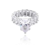 QSYJCCXD Anello a forma di lacrima d'oro 14k, anello moissanita tagliato a pera taglio, una lacrima scintillante di gioia per i momenti celebri