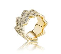 QSYJCCXD Anello di moissanite quadrato a pieno carico in oro 14k, anello a forma di diamante a taglio smeraldo, uno spettacolo di lusso di affetto per occasioni speciali, regalo di papà