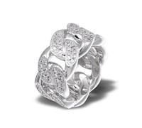 QSYJCCXD Anello moissanita cubano rotondo in oro 14k, anello hip-hop, accessorio senza tempo per il gentiluomo