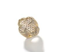 QSYJCCXD Anello trasversale Moissanite a forma di T a forma di T per uomini, stile hip-hop unico, accessorio lussuoso, ideale per la tendenza degli individui