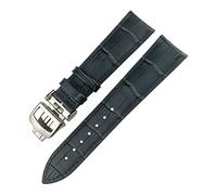 QSYJCCXD Banda da guardia da 20 mm da 21 mm per la fibbia di orologio da orologio da orologio da orologio da orologio maestro morbido Braccialetti in pelle blu marrone nera