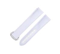 QSYJCCXD Banda di guardia in tessuto in nylon bianco da 20 mm adatto per cinturino Omega per AT150 Seamaster 300 Pianeta Ocean De Ville Speedmaster End Watch Band