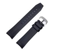 QSYJCCXD Banda di orologi in gomma morbida da 22 mm per la stella marina della cinghia t120 Tanda di orologio silicone immersione curva T120417A Bracciale con fibbia per perno da uomo (A)