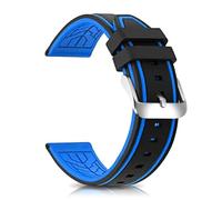 QSYJCCXD Bande di orologi in silicone subacquei Modello Sostituzione della sostituzione della gomma cinghia 20mm 22mm 24mm 26 mm Waterproof Line Bicolor Silver Fibbia per uomini e donne Sport