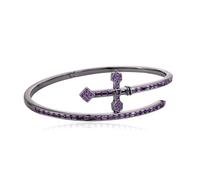 QSYJCCXD Bracciale d'oro e trasversale in oro 14k, braccialetto di muschio, un sorprendente simbolo di fede e forza, miglior giorno