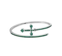 QSYJCCXD Bracciale d'oro e trasversale in oro 14k, braccialetto di muschio, un sorprendente simbolo di fede e forza, miglior giorno