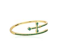 QSYJCCXD Bracciale d'oro e trasversale in oro 14k, braccialetto di muschio, un sorprendente simbolo di fede e forza, miglior giorno