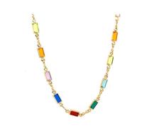 QSYJCCXD Bracciale quadrata rotonda a cristallo multicolore in oro 18k in oro, in bracciale retrò a doppia faccia in vetrina in brasile.