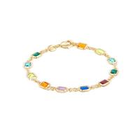 QSYJCCXD Bracciale quadrata rotonda a cristallo multicolore in oro 18k in oro, in bracciale retrò a doppia faccia in vetrina in brasile.