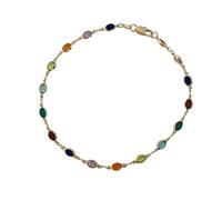 QSYJCCXD Bracciale quadrata rotonda a cristallo multicolore in oro 18k in oro, in bracciale retrò a doppia faccia in vetrina in brasile.