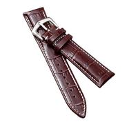 QSYJCCXD Calcoli in pelle compatibili con cinturino in pelle cinghia pp fibbia pp 19mm20mm21mm mm di cameriera maschile (argento marrone, 20mm)