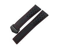 QSYJCCXD Canda da orologio da 21/22 mm per orologi per polpaccio adatto a Monaco Carrera Autavia Aquaracer 300 Black Red F1 Cowhide Cint (Colore: Orange-Black 2, dimensione: 21mm)