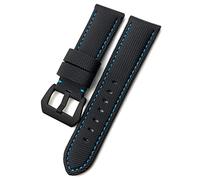 QSYJCCXD Canda di guardia in fibra in fibra di carbonio 24mm 26mm Fit per luminor sommergibile PAM01119 01663 cinghia di orologio in nylon luminoso/nero nero/26mm