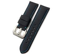 QSYJCCXD Canda di guardia in fibra in fibra di carbonio 24mm 26mm Fit per luminor sommergibile PAM01119 01663 cinghia di orologio luminoso in nylon/argento blu nero/24mm
