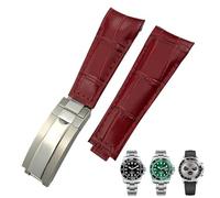 QSYJCCXD Canda di guardia in pelle end da 20 mm Adatta per il sottomariner GMT Bamboo Braccialetti di orologio da orologio da cinghia marrone blu verde marrone