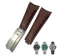 QSYJCCXD Canda di guardia in pelle end da 20 mm Adatta per il sottomariner GMT Bamboo Braccialetti di orologio da orologio da cinghia marrone blu verde marrone