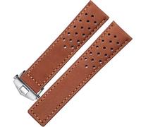 QSYJCCXD Canda di guardia in pelle genuina per cinghia di orologio con fibbia pieghevole 20mm 22mm grigio branco marrone marrone leath