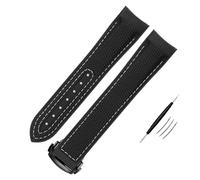 QSYJCCXD Canda di guardia in silicone in nylon ad alta densità per omega watch banda 20mm 21mm 22mm orologio in gomma cinghia di orologio curvo pieghevole.