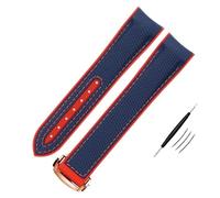 QSYJCCXD Canda di guardia in silicone in nylon ad alta densità per omega watch banda 20mm 21mm 22mm orologio in gomma cinghia di orologio curvo pieghevole.