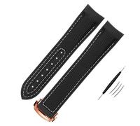 QSYJCCXD Canda di guardia in silicone in nylon ad alta densità per omega watch banda 20mm 21mm 22mm orologio in gomma cinghia di orologio curvo pieghevole.