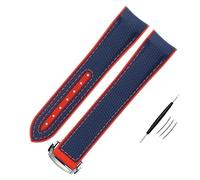 QSYJCCXD Canda di guardia in silicone in nylon ad alta densità per omega watch banda 20mm 21mm 22mm orologio in gomma cinghia di orologio curvo pieghevole.