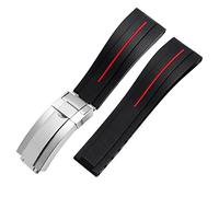 QSYJCCXD Canda di guardia in silicone per cinghia di orologio con banda fibbia pieghevole sportiva da 20 mm da 21 mm da polso da polso da polso da polso da polso