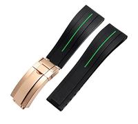 QSYJCCXD Canda di guardia in silicone per cinghia di orologio con banda fibbia pieghevole sportiva da 20 mm da 21 mm da polso da polso da polso da polso da polso