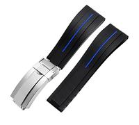 QSYJCCXD Canda di guardia in silicone per cinghia di orologio con banda fibbia pieghevole sportiva da 20 mm da 21 mm da polso da polso da polso da polso da polso