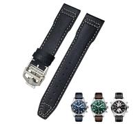 QSYJCCXD Canda d'oro di guardia da 21 mm da 20 mm in pelle di mucca adatta per i braccialetti di orologi blu di orologi per orologi blu