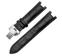 QSYJCCXD Cansola di guardia in pelle genuina per GC 22 * 13mm 20 * 11 mm cinghia dentata con fibbia per farfalla in acciaio senza piena cintura