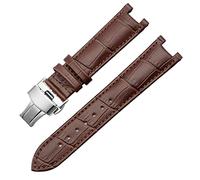 QSYJCCXD Cansola di guardia in pelle genuina per GC 22 * 13mm 20 * 11 mm cinghia dentata con fibbia per farfalla in acciaio senza piena cintura