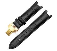 QSYJCCXD Cansola di guardia in pelle genuina per GC 22 * 13mm 20 * 11 mm cinghia dentata con fibbia per farfalla in acciaio senza piena cintura