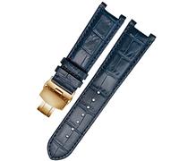 QSYJCCXD Cansola di guardia in pelle genuina per GC 22 * 13mm 20 * 11 mm cinghia dentata con fibbia per farfalla in acciaio senza piena cintura