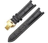 QSYJCCXD Cansola di guardia in pelle genuina per GC 22 * 13mm 20 * 11 mm cinghia dentata con fibbia per farfalla in acciaio senza piena cintura