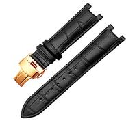 QSYJCCXD Cansola di guardia in pelle genuina per GC 22 * 13mm 20 * 11 mm cinghia dentata con fibbia per farfalla in acciaio senza piena cintura