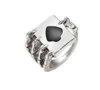 QSYJCCXD Cartolina picchetta Dragon Claw Ring Anello retrò uomini e donne esagerate cranio zampa anello di cosplay di Halloween, argento