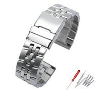 QSYJCCXD Cinghia di Orologio in Acciaio Inossidabile Robusto da 20 mm 22mm da 24 mm Cinghia di Orologio per navitimer vendicer Cinghia di Orologio superocean
