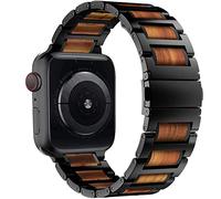 QSYJCCXD Cinghia in legno per banda 44 mm 42 mm 42 mm 38 mm Bracciale in acciaio inossidabile Correa per la serie i-watch 5/4/3/SE/6/7 45 mm 41 mm