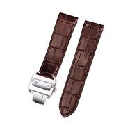 QSYJCCXD Cinta di orologio in pelle genuina per santos 100 cuoio da 20 mm 23 mm (colore: marrone-silver, taglia: 23 mm)