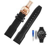 QSYJCCXD Cinta d'oro vera in pelle per i piloti IWC Little Prince Male Mark 18 Big Fly Portogallo morbido comodo orologio da 20mm braccialetto da 20 mm