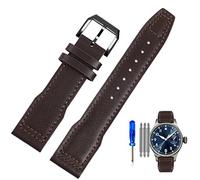QSYJCCXD Cinta d'oro vera in pelle per i piloti IWC Little Prince Male Mark 18 Big Fly Portogallo morbido comodo orologio da 20mm braccialetto da 20 mm
