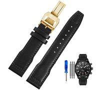 QSYJCCXD Cinta d'oro vera in pelle per i piloti IWC Little Prince Male Mark 18 Big Fly Portogallo morbido comodo orologio da 20mm braccialetto da 20 mm