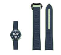 QSYJCCXD Cinturino in gomma siliconica con estremità curva per orologi da 20 mm per Omega X Swatch Joint MoonSwatch celestial Sports, 20mm