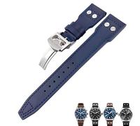 QSYJCCXD Cinturino in pelle per orologio da uomo, 20 mm, 21 mm, 22 mm, nero, blu, marrone, per IWC PILOT Mark PORTUGIESER PORTOFINO per bracciale da uomo, 21mm, A