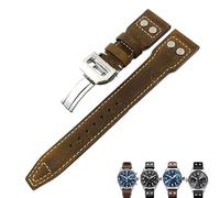 QSYJCCXD Cinturino in pelle per orologio da uomo, 20 mm, 21 mm, 22 mm, nero, blu, marrone, per IWC PILOT Mark PORTUGIESER PORTOFINO per bracciale da uomo, 20mm, A